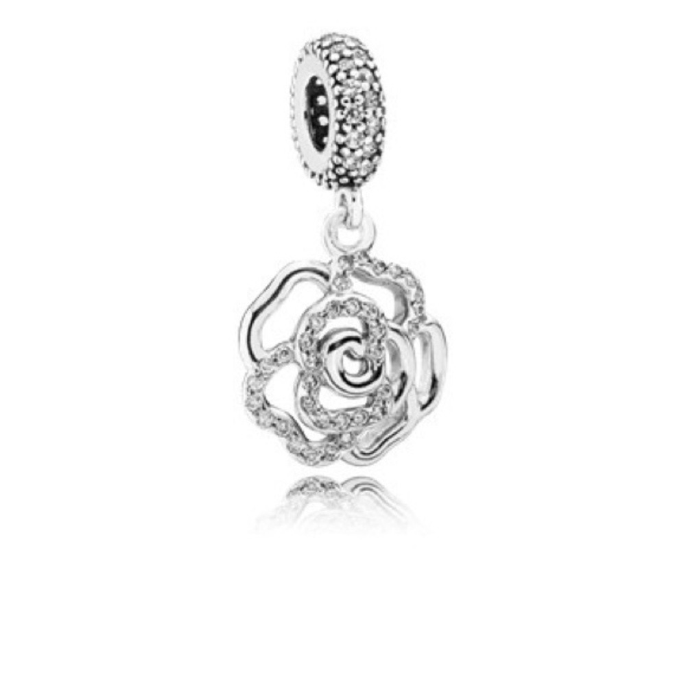 Authentic Pandora Shimmering Rose Charm